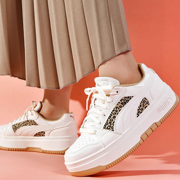 PUMA（プーマ） ヒョウ柄 レディース 厚底 ヒール高3.0cm スニーカー
