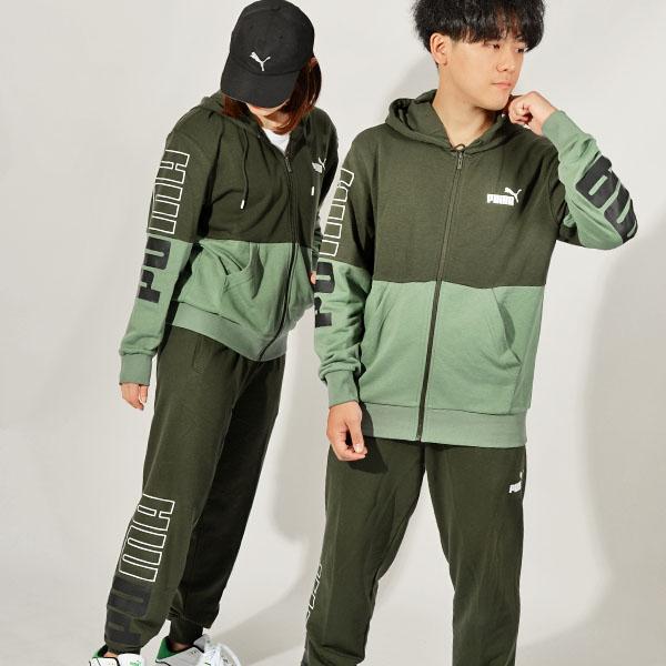 30%off プーマ スウェット パーカー ロングパンツ 上下セット PUMA POWER カラーブロック フーデッドジャケット TR 裏毛 678487 678488｜elephant｜23