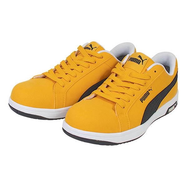 安全靴 プーマ メンズ 本革 スエード セーフティーシューズ 先芯 衝撃吸収 静電気帯電防止 プロスニーカー PUMA ICONIC LOW アイコニック ロー 64.200.0 | PUMA | 01