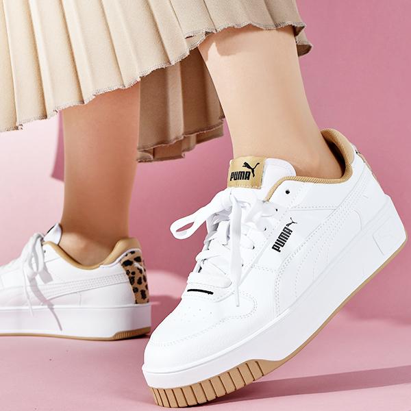 Puma ホワイト レオパード 厚底スニーカー24.0センチ PUMA 25%off ヒョウ柄 プーマ 厚底 レディース スニーカー