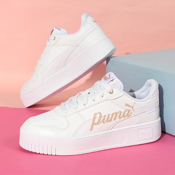 【海外限定カラー】新品　PUMA　バレエシューズ　ピンク×ホワイト　23.5 PUMA プーマ レディース 厚底 ヒール高3.0cm スニーカー