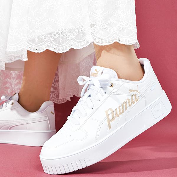 [新品、未使用品]PUMAスニーカー23.5 2足同梱発送 PUMA 「PUMA」 ローカットスニーカー 23.5cm ホワイト レディース