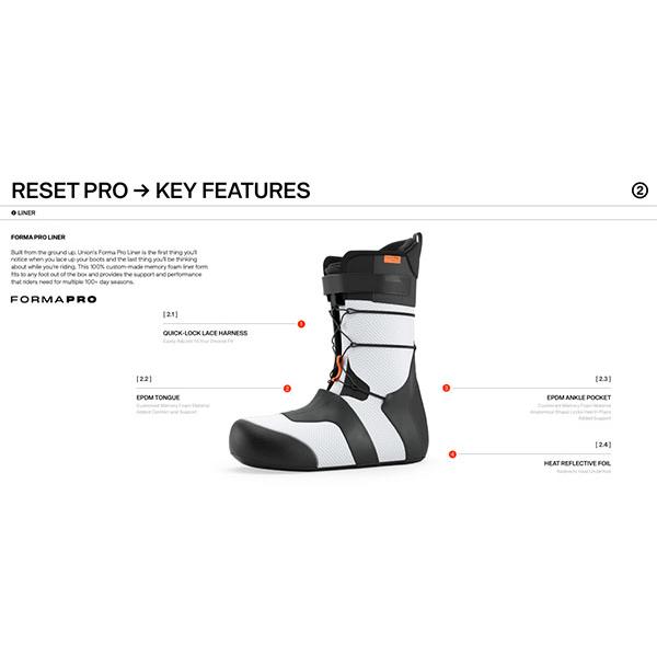 UNION ユニオン スノーボード ブーツ RESET PRO リセット プロ メンズ スノボ デュアルボア ダブルボア 2025-2026冬新作 | UNION BINDING | 16