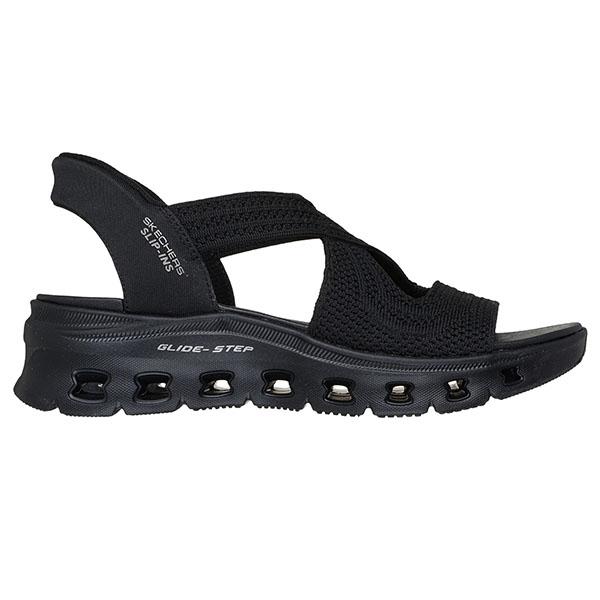 手を使わずにスッと履ける スケッチャーズ サンダル レディース SKECHERS スリップインズ グリッド ステップ プロ スポーツサンダル 119557の画像