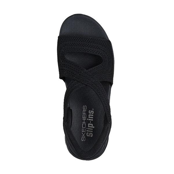 手を使わずにスッと履ける スケッチャーズ サンダル レディース SKECHERS スリップインズ グリッド ステップ プロ スポーツサンダル 119557の画像