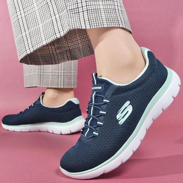 SKECHERS（スケッチャーズ） 低反発 スニーカー レディース ゴム紐 