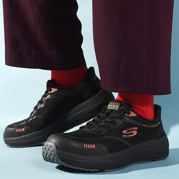 HEAD TEAM SUPERSHAPE ポール3本、靴、カバー6点セット SKECHERS（スケッチャーズ） 安全靴 先芯 防滑 耐電 手を使わずにスッ