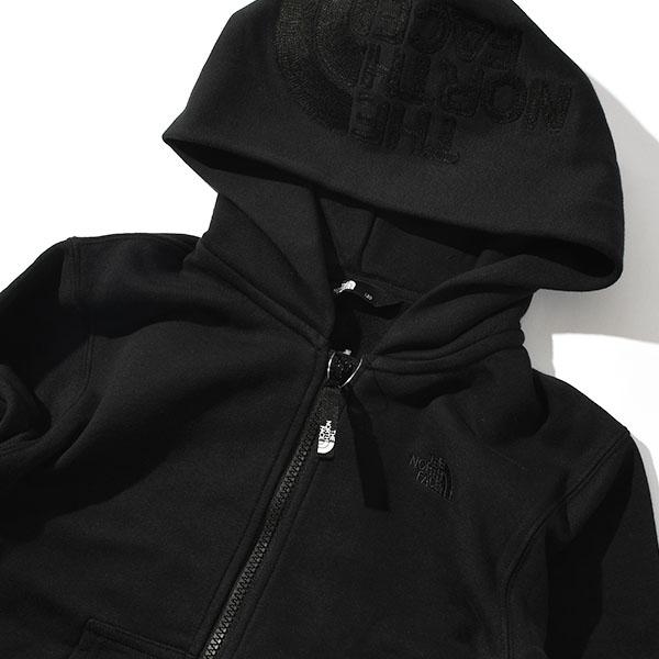 ノースフェイス キッズ 裏起毛 スウェット パーカー 子供 THE NORTH FACE リアビュー フルジップ フーディー フードロゴ NTT62560の画像