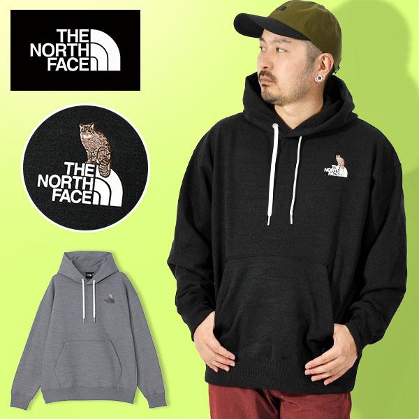 ヤマネコ刺繍 ノースフェイス 裏毛 スウェット パーカー メンズ レディース THE NORTH FACE フーディー プルオーバー 山猫 NT12535 2025春夏新作 THE NORTH FACE ネコポス発送！送料無料 ヤマネコ刺繍 ノース