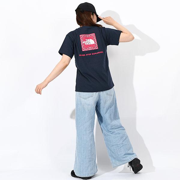 ネコポス発送！送料無料 2026春夏新色 ノースフェイス バンダナ柄 半袖Tシャツ レディース 吸汗速乾 THE NORTH FACE スクエア ロゴ NTW32446の画像