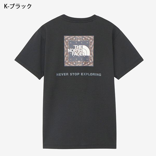 ネコポス発送！送料無料 2026春夏新色 ノースフェイス バンダナ柄 半袖Tシャツ レディース 吸汗速乾 THE NORTH FACE スクエア ロゴ NTW32446の画像