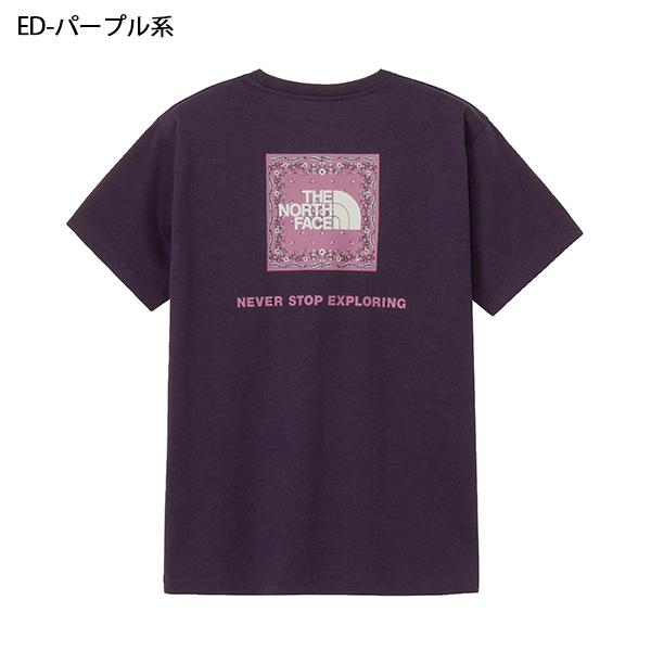 ネコポス発送！送料無料 2026春夏新色 ノースフェイス バンダナ柄 半袖Tシャツ レディース 吸汗速乾 THE NORTH FACE スクエア ロゴ NTW32446の画像