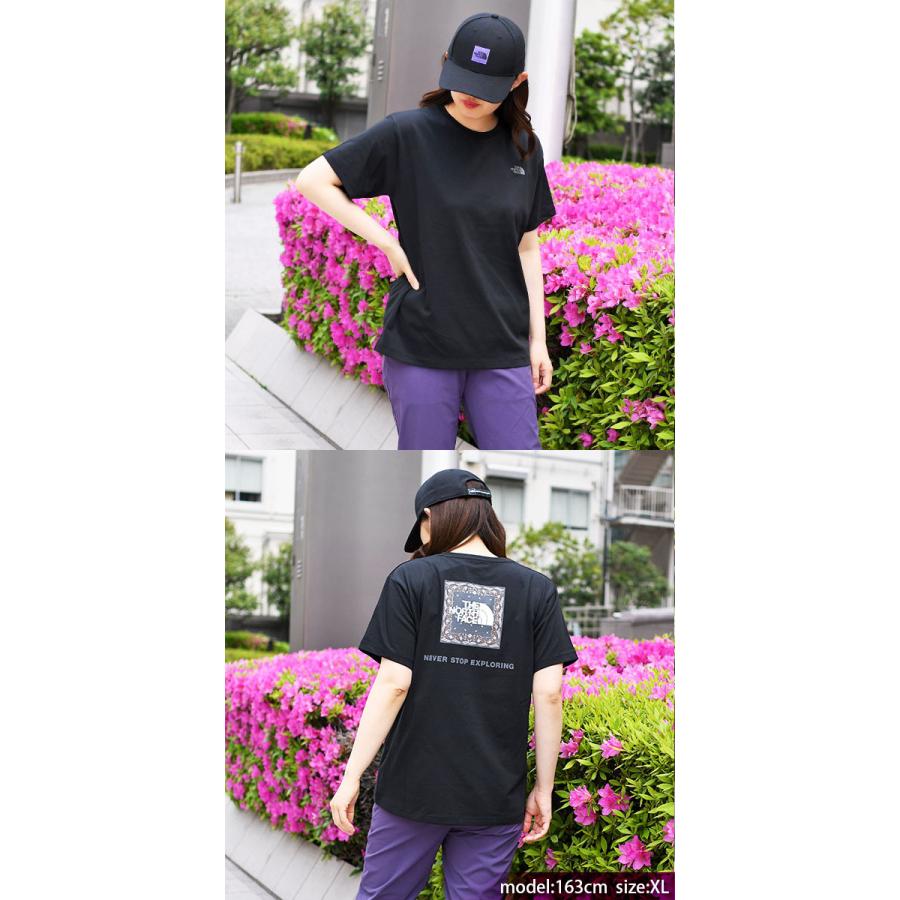 ネコポス発送！送料無料 2026春夏新色 ノースフェイス バンダナ柄 半袖Tシャツ レディース 吸汗速乾 THE NORTH FACE スクエア ロゴ NTW32446の画像