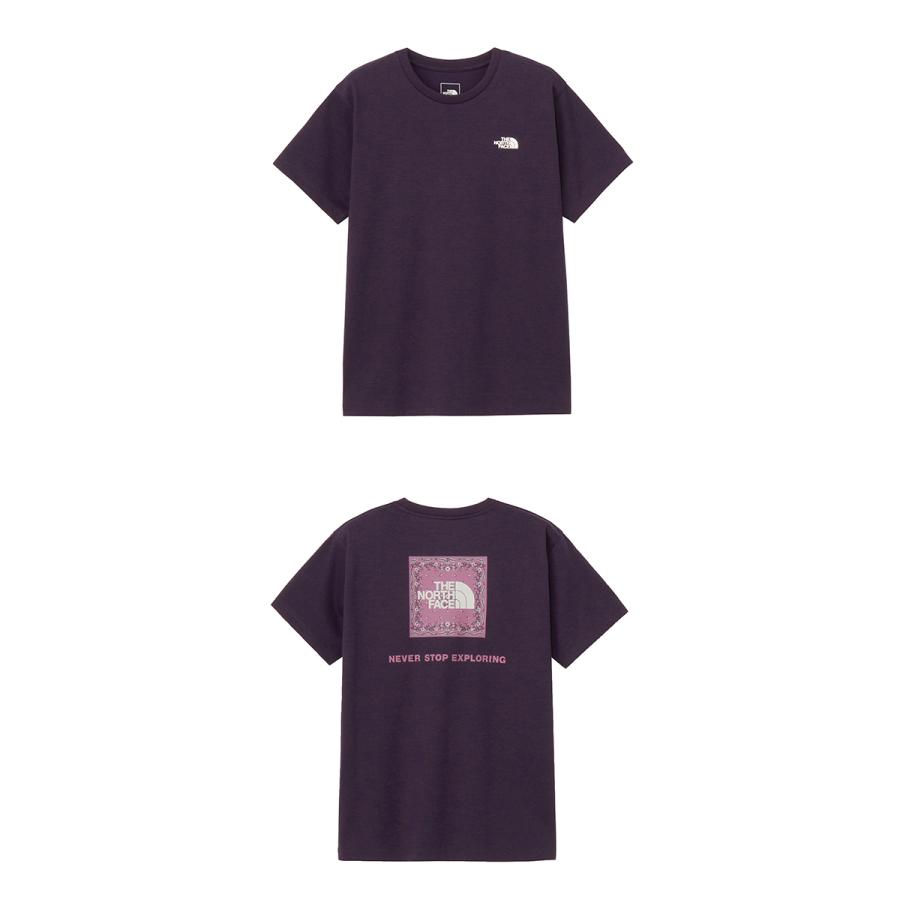 ネコポス発送！送料無料 2026春夏新色 ノースフェイス バンダナ柄 半袖Tシャツ レディース 吸汗速乾 THE NORTH FACE スクエア ロゴ NTW32446の画像