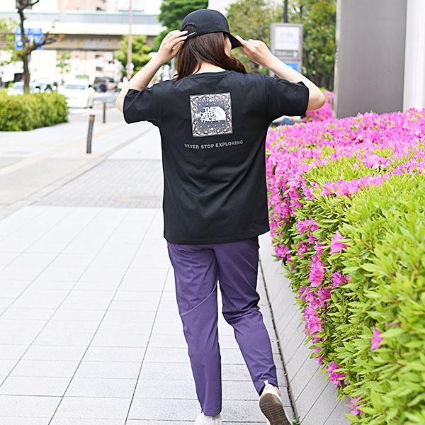 ネコポス発送！送料無料 2026春夏新色 ノースフェイス バンダナ柄 半袖Tシャツ レディース 吸汗速乾 THE NORTH FACE スクエア ロゴ NTW32446の画像