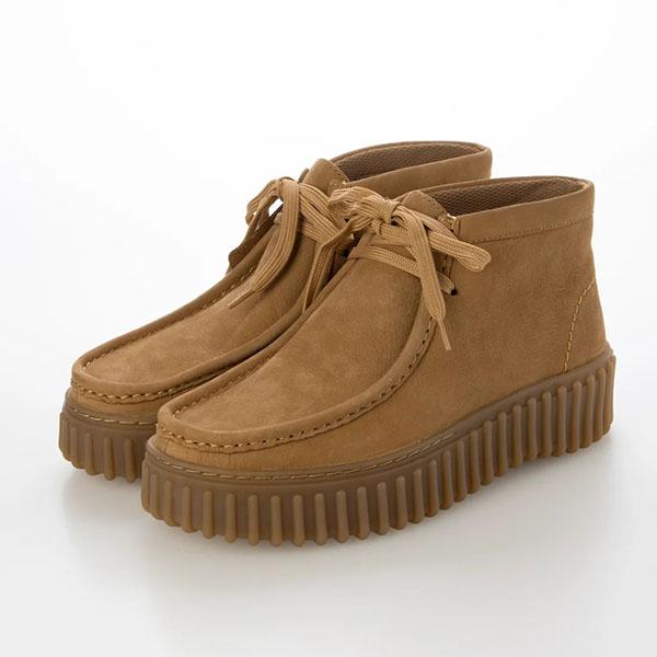 Clarks（クラークス） レディース 厚底 モカシン ブーツ ヒール高4.5cm