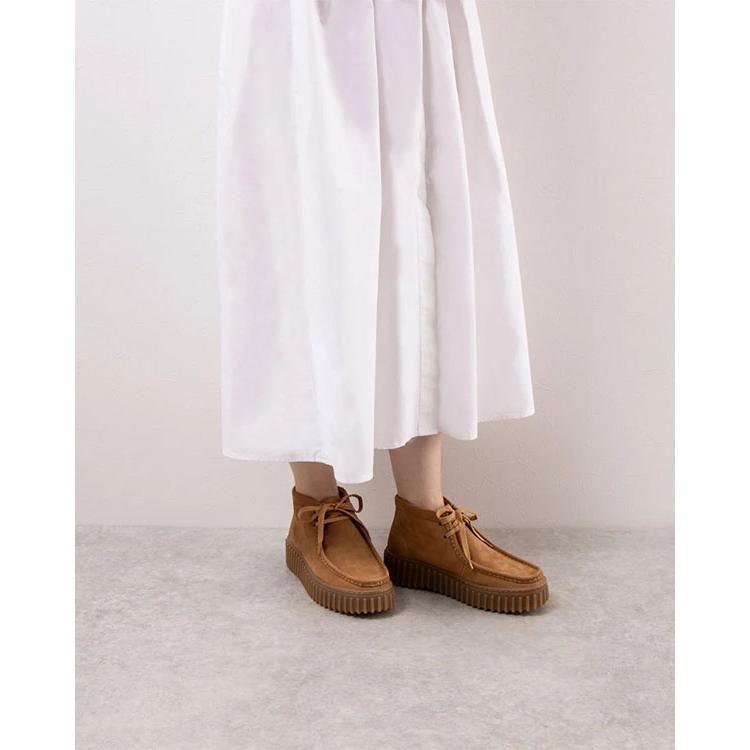 Clarks（クラークス） レディース 厚底 モカシン ブーツ ヒール高4.5cm