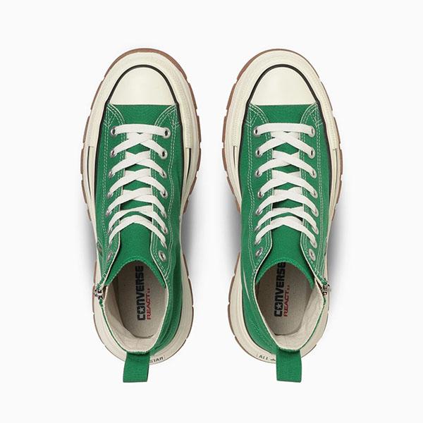 コンバース 厚底 スニーカー レディース CONVERSE オールスター R トレックウエーブ Z HI ハイカット サイドジッパー シューズ 靴 グリーン 1SD839 NiziU 着用｜elephant｜05