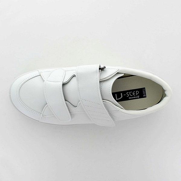 送料無料 ムーンスター メンズ/レディース 介護シューズ 靴 スニーカー Vステップ03 ホワイトA 国産 装具対応 サイズ調整インソール 春 母の日 日本製 3E 5E 幅広 フルオープン 病院 施設 リハビリ 歩行訓練 車いす 父の日 MoonStar（ムーンスター） リハビリシューズ メンズ レディース V