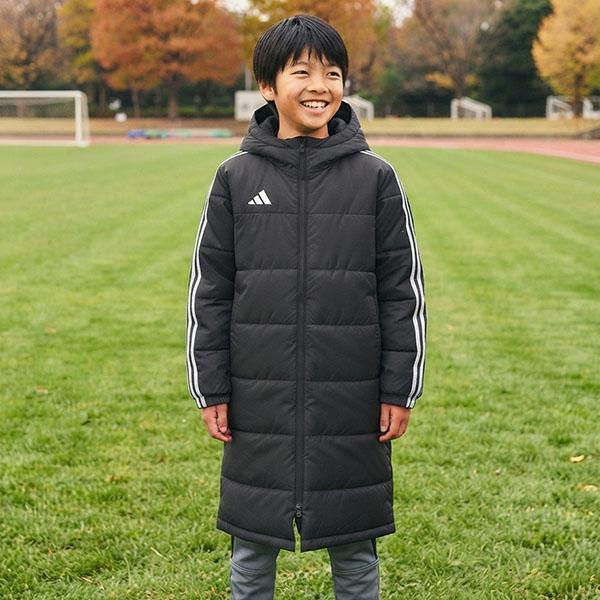 adidas（アディダス） 2026秋冬新作 キッズ フード取り外し可能 中綿