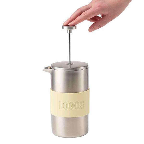 新品新品ロゴス LOGOS フレンチプレスコーヒーポット 750ml ステンレス