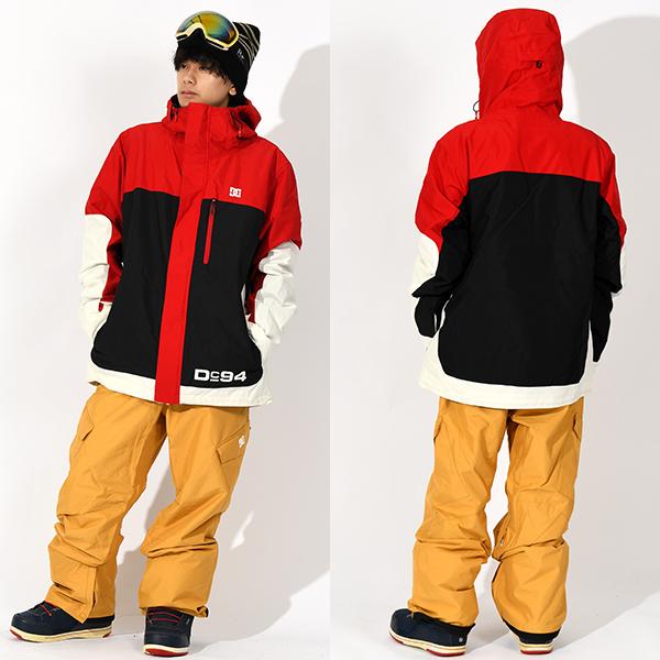 美品✨DC スノーボードウェア ジャケット&パンツセット ブラック×レッド DC SHOES（ディーシーシューズ） 40%off スノーウェア ディーシー DC