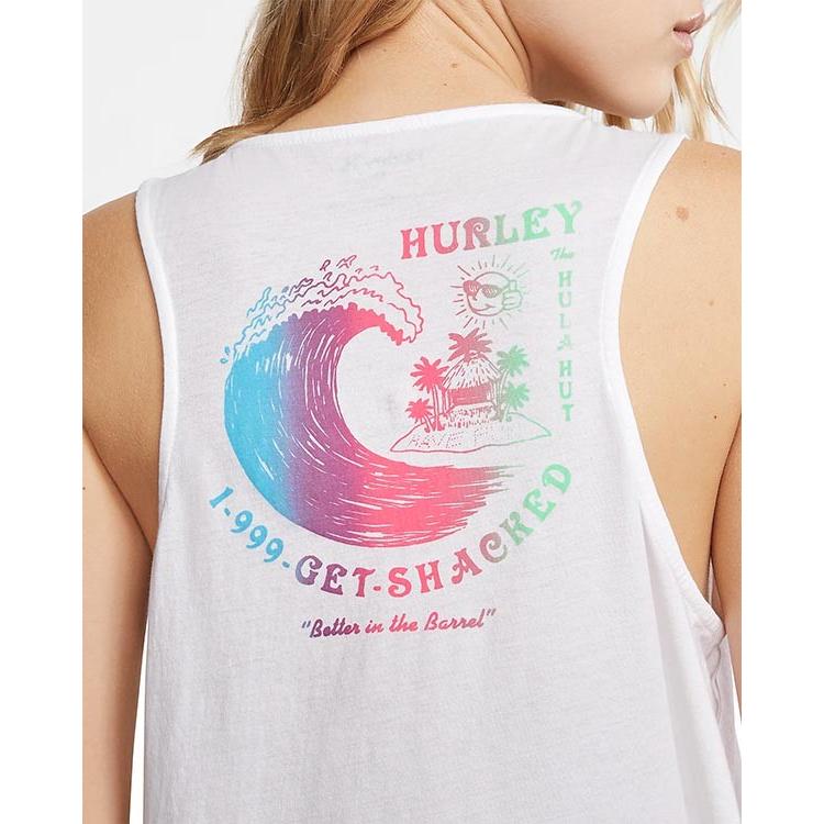 タンクトップ Hurley ハーレー レディース Get Shacked Flouncy Tank ノースリーブ ホワイト 白 シャツ サーフ サーフィン 野外フェス Cn7585 100 スノー アウトドアのエレスポ2 通販 Yahoo ショッピング