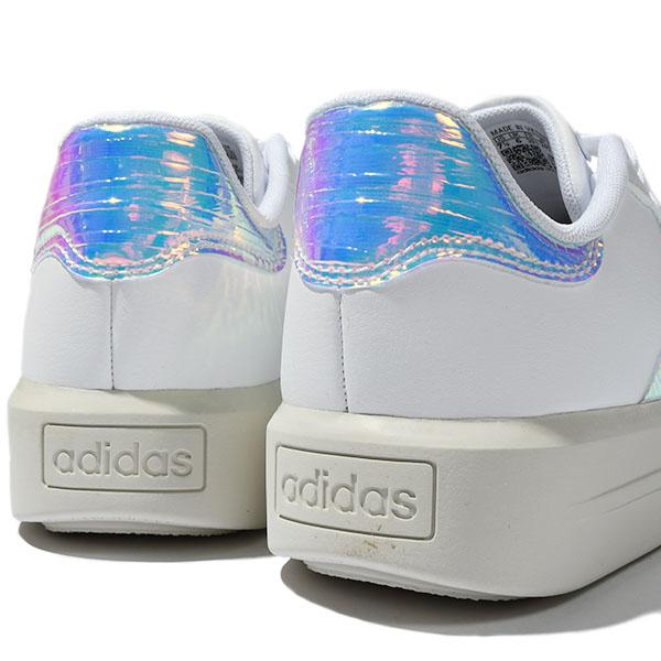 アディダス レディース 厚底 スニーカー ヒール高3.5cm adidas COURT PF W ローカット シューズ 靴 ホワイト 白 玉虫色 オーロラ 2024春夏新作 IG8606｜elephantsports｜12