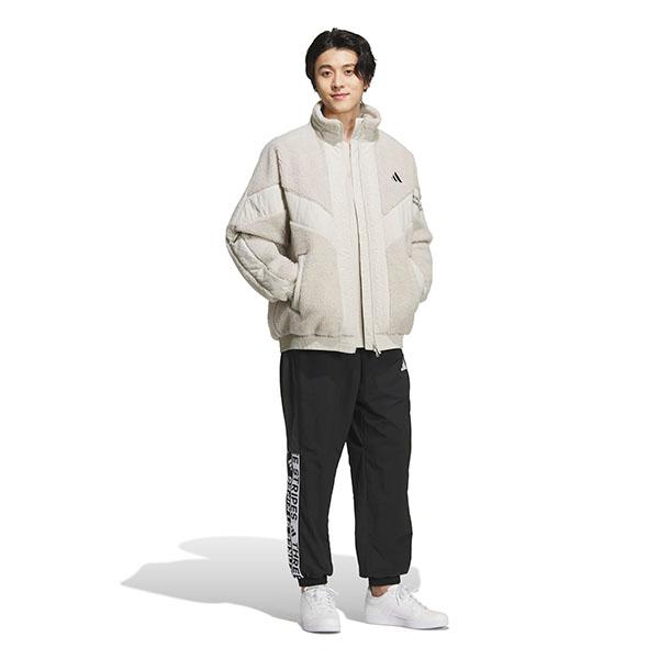 新品 アディダス セットアップ フリース もこもこ ショート丈 ハイウエスト adidas（アディダス） メンズ レディース ルーズフィット ジャケット