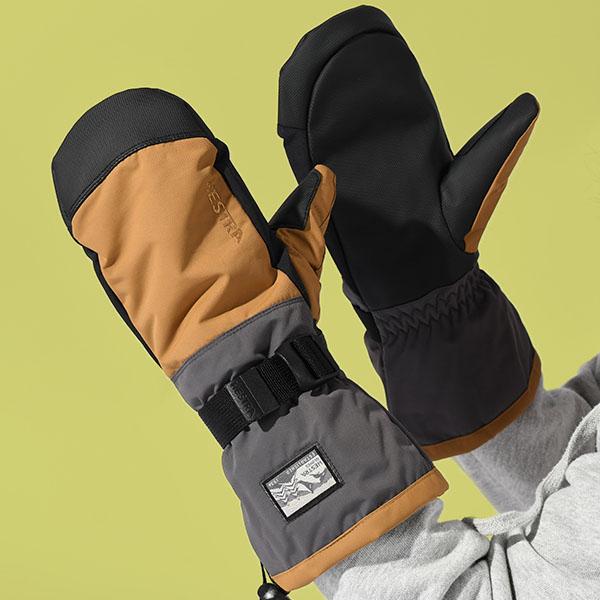 BRIEFING ミトン手袋 黒 カラビナ付き フラックス FLUX WORK LEATHER GLOVE メンズ レディース 天然皮革