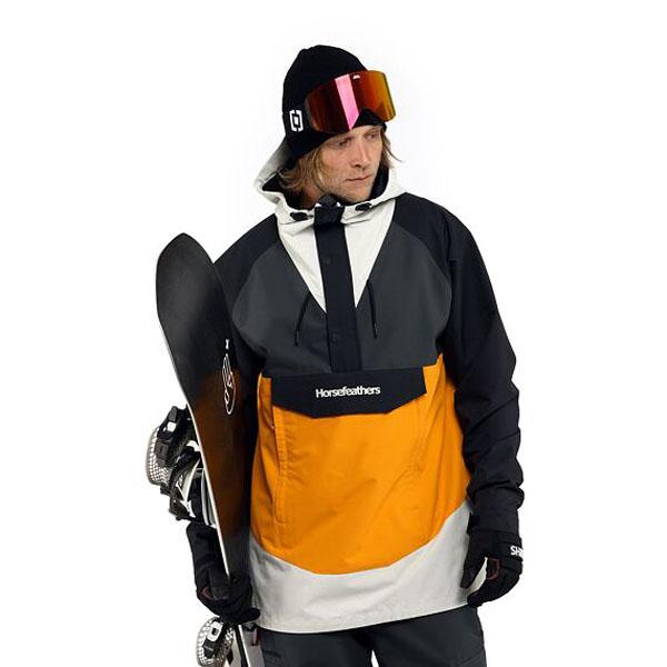 Lサイズのみ スノーボードウェア HORSEFEATHERS フォースフェザース ブラック イエロー SPENCER JACKET メンズ アノラック ジャケット スノボの画像