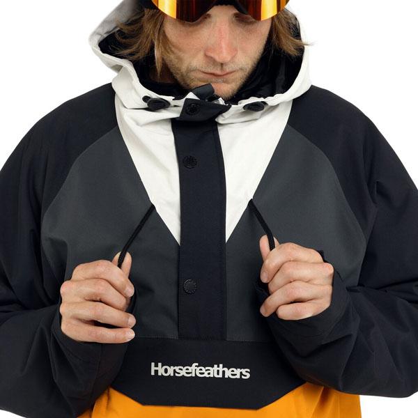 Lサイズのみ スノーボードウェア HORSEFEATHERS フォースフェザース ブラック イエロー SPENCER JACKET メンズ アノラック ジャケット スノボの画像
