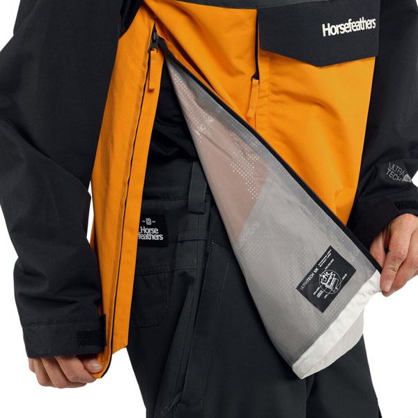 Lサイズのみ スノーボードウェア HORSEFEATHERS フォースフェザース ブラック イエロー SPENCER JACKET メンズ アノラック ジャケット スノボの画像
