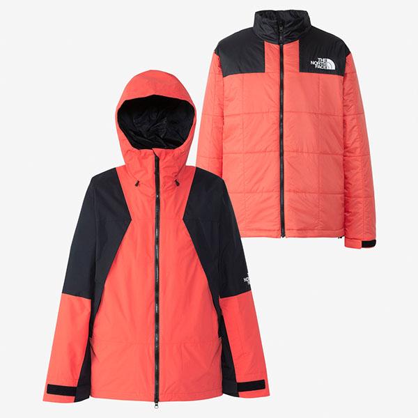 ノースフェイス メンズ 3way 中綿 スノーボード ウェア スキー THE NORTH FACE スノーバード トリクライメイト ジャケット  レッド系 NS62310 2023-2024冬新作