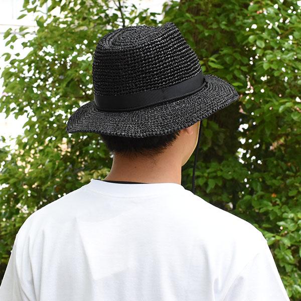 男女兼用ザ ノースフェイス THE SS23） アウトドア Raffia Hat NORTH ラフィアハット FACE 天然素材 ストローハット （ NN02347-K メンズ・レディース 麦わら帽子 TNF ブラック メンズ帽子