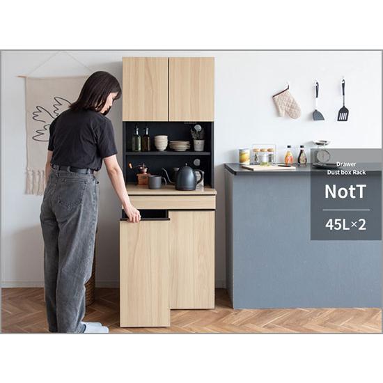 NotT (ノット)分別ドロワーダストボックスラック 45L×2 ナチュラル DB