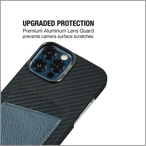 米国 Dupone社ケブラー使用 Iphone 12 12pro用 フルカーボンケース ナッパレザーカードポケット付 ブルー Hs12bl Hs12bl Eleuthera 通販 Yahoo ショッピング