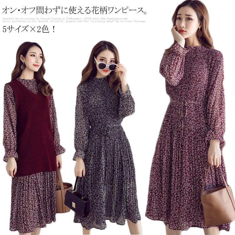 5サイズ 2色 長袖ワンピース 柄物 ワンピース 長袖 レディース シフォンワンピース 長袖シフォンワンピース 膝丈 ミディアム丈ワンピース 膝下 Caaa03 Elevenoneヤフー店 通販 Yahoo ショッピング