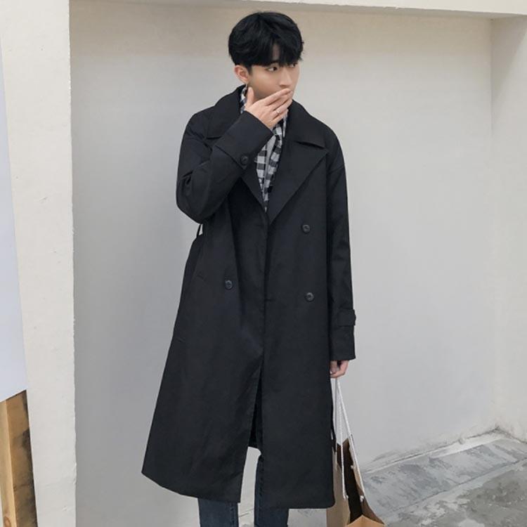 トレンチコート ロング丈 ロングコート 膝下 メンズ ビジネス カジュアル オーバーサイズ ゆったり 無地 通勤 ビックシルエット アウター ジャケ Caaa0786 Elevenoneヤフー店 通販 Yahoo ショッピング