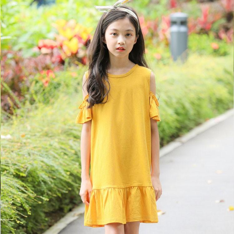 送料無料 子供服 ワンピース オフショルダー 女の子 半袖ワンピース 無地 フリル キッズ ジュニア 子ども オープンショルダー オフショルダーワンピ Chhh0107 Elevenoneヤフー店 通販 Yahoo ショッピング