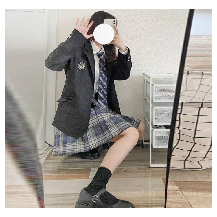 スカートスーツ 制服 女子高校生 5点セット バッジ コスチューム jk服