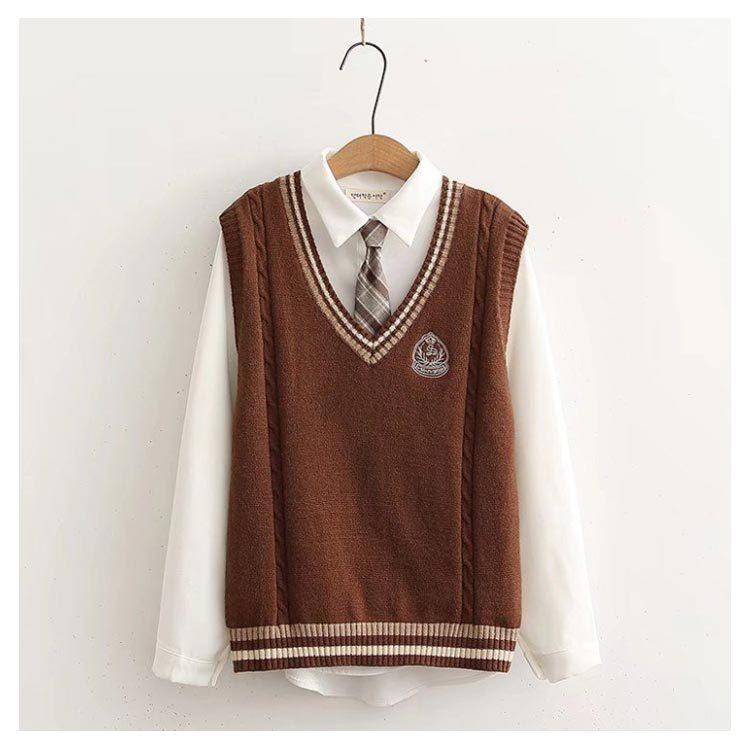 制服 3点セット 男子高生 女子高生 スクールベスト 長袖シャツ 制服 3点セット 男子高生 女子高生 スクールベスト 長袖シャツ