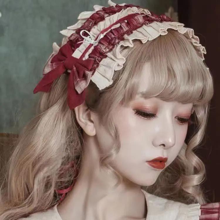 ハロウィン メイド ヘッドドレス ヘアアクセサリー ロリータ 髪