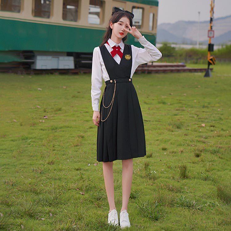 制服スカート コスプレ スクールスカート ワンピース サロペット