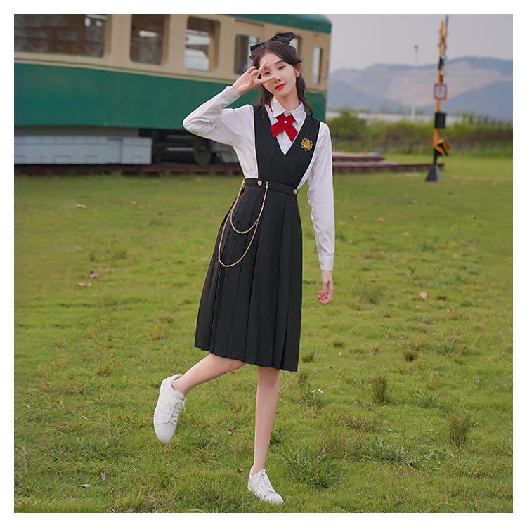 制服スカート コスプレ スクールスカート ワンピース サロペット