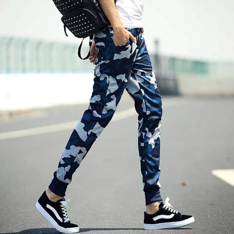 迷彩柄 コットン混 スリム 大きいサイズ メンズ ロング丈 ズボン  