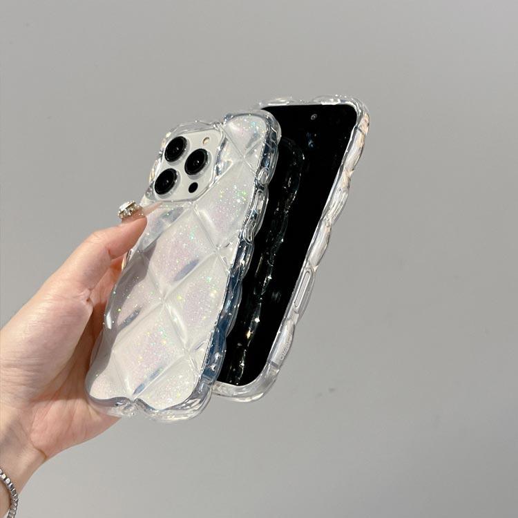 つやつや iPhone16 ケース クリアケース ぷっくり iPhone14 ラメ