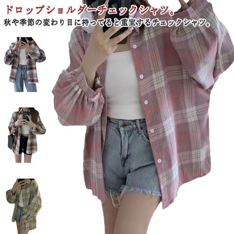 ブラウス チェック柄 オーバーサイズ ネルシャツ 大きいサイズ ブラウス チェック柄 オーバーサイズ ネルシャツ 大きいサイズ