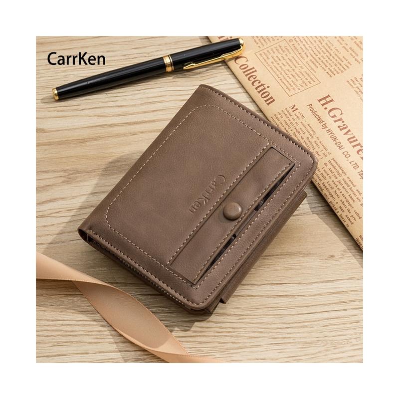 送料無料 三つ折り財布 財布 メンズ メンズ財布 革 三つ折り 多機能