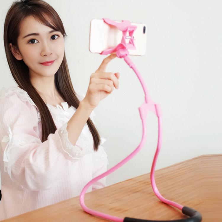 首掛け スマホ スタンド ホルダー 首かけ 携帯スタンド 寝ながら 卓上ホルダー 車載ホルダー 多機能 フレキシブルアーム 送料無料 セルカ棒 タブレ |  | 03